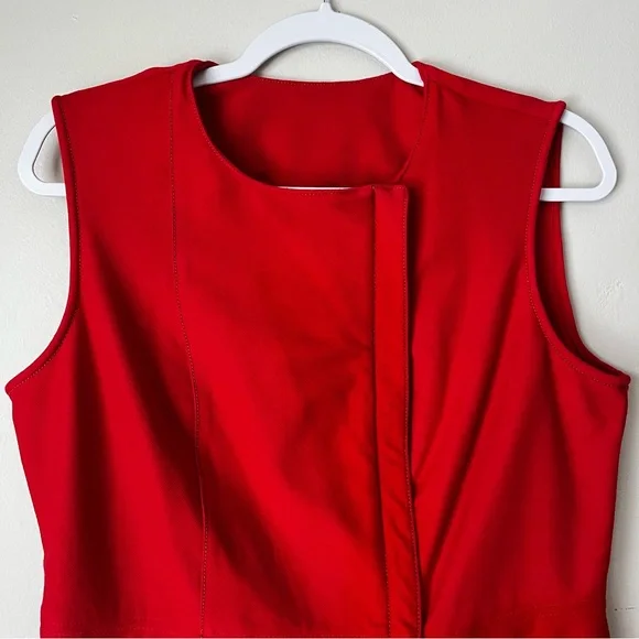 Nygard Red Moto Peplum Vest Gold Zippers Med - Picture 4 of 12